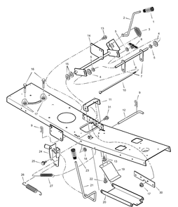 Mower Housing Suspension Diagram and Parts List for 309001X48A  Briggs and Stratton Lawn Tractor